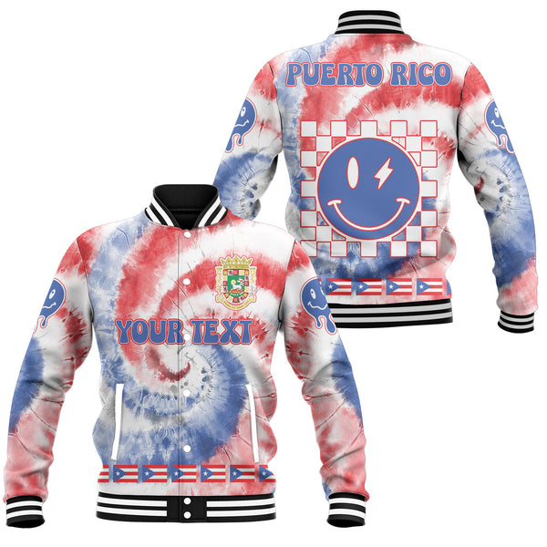 Puerto Rico Baseball Jacket Custom Tie Dye Style 1