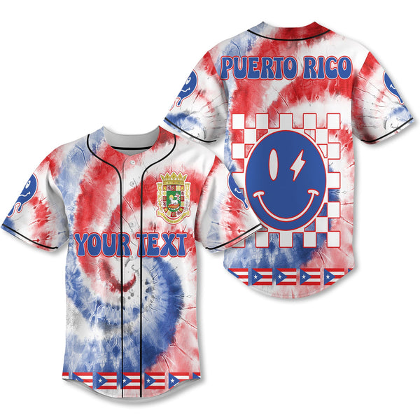 Puerto Rico Baseball Jersey Custom Tie Dye Style 1