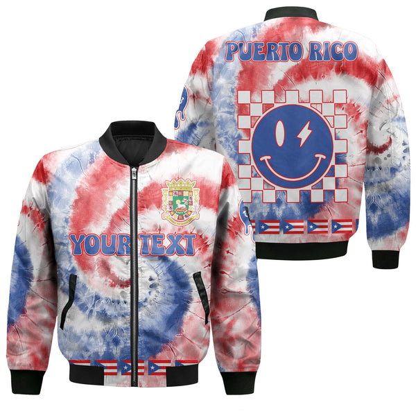 Puerto Rico Bomber Jacket Custom Tie Dye Style 1