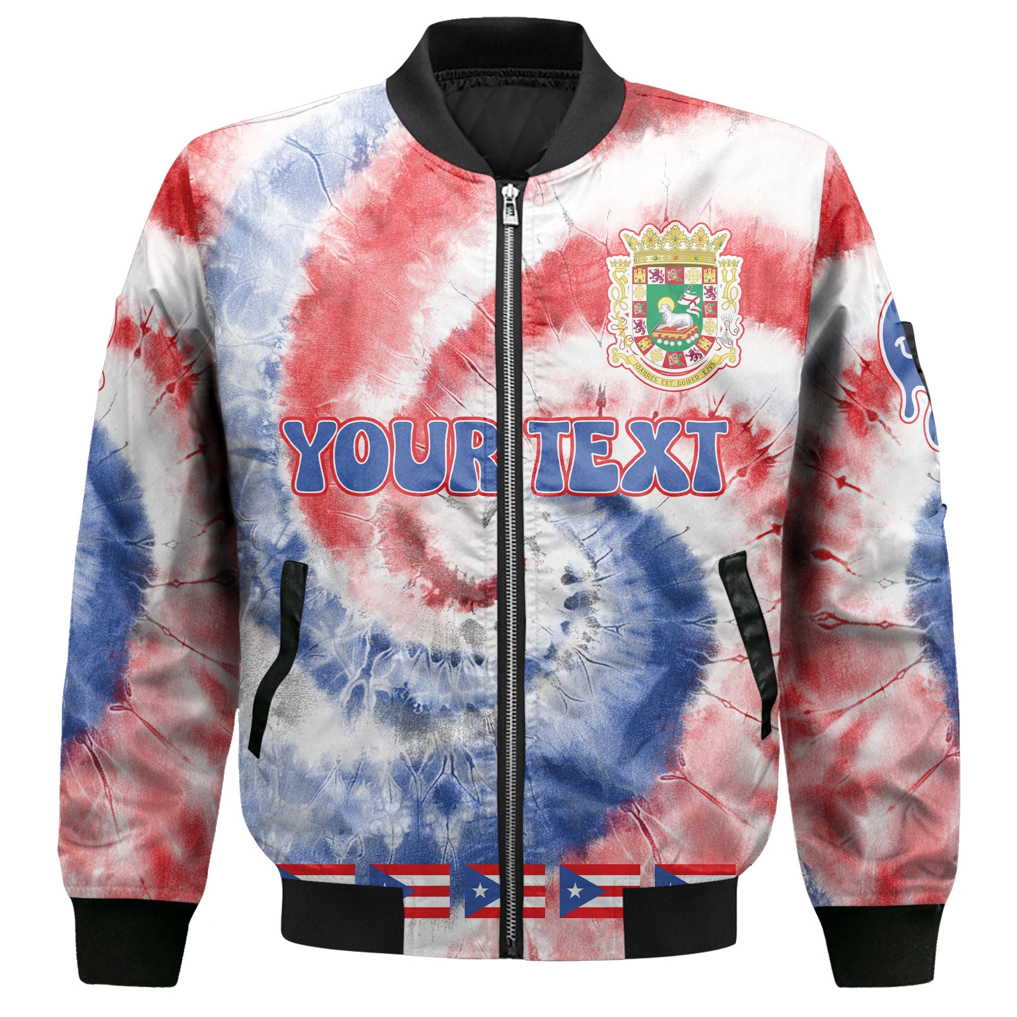 Puerto Rico Bomber Jacket Custom Tie Dye Style 2