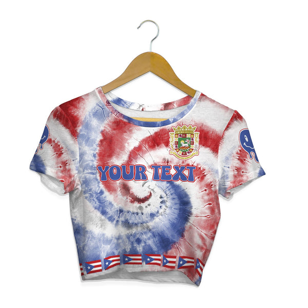 Puerto Rico Croptop T Shirt Custom Tie Dye Style 1