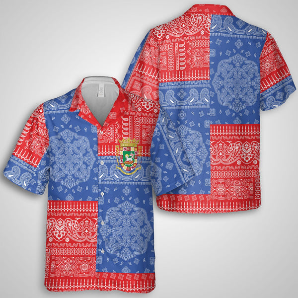 Puerto Rico Hawaiian Shirt Flag And Paisley Basic Style 1