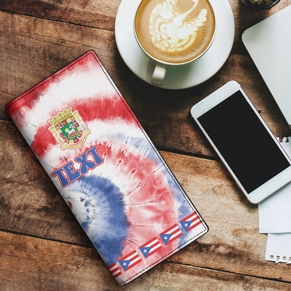 Puerto Rico Leather Wallet Custom Tie Dye Style 1