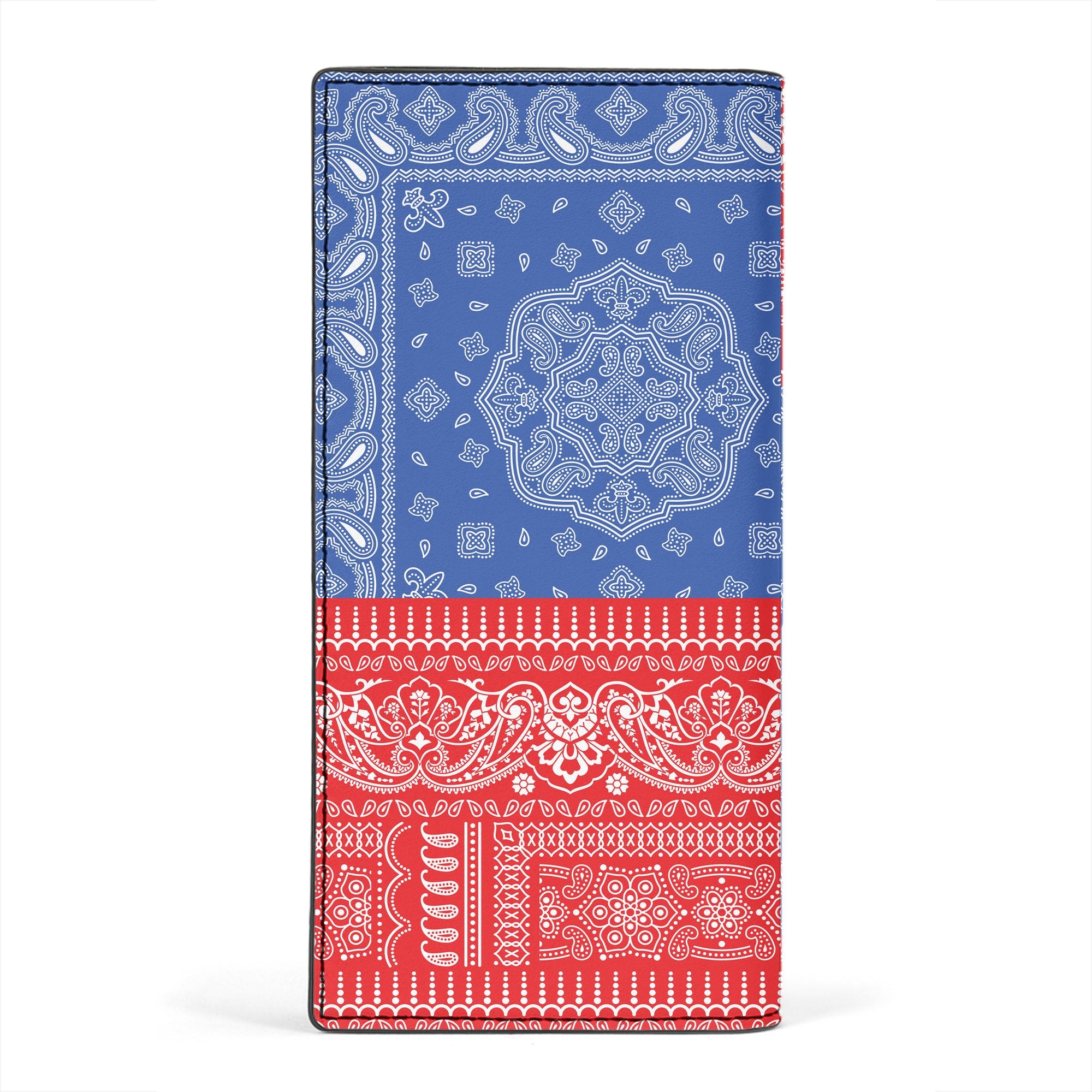 Puerto Rico Leather Wallet Flag And Paisley Basic Style 2