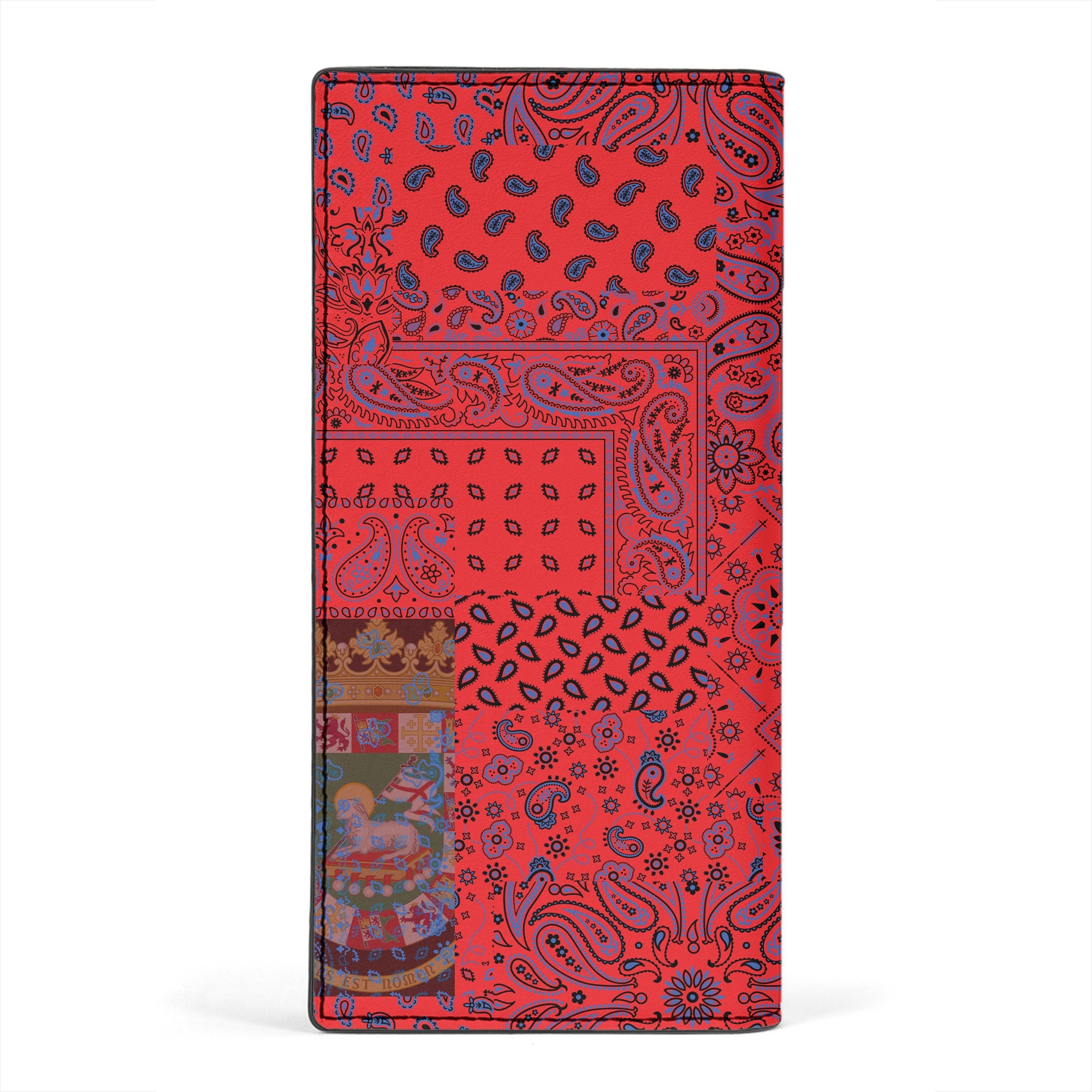 Puerto Rico Leather Wallet Paisley Flag And Skull Style 2