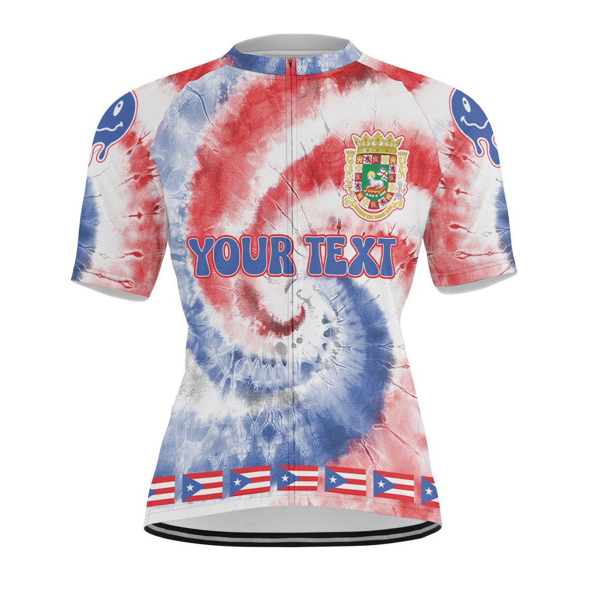 Puerto Rico Men Cycling Jersey Custom Tie Dye Style 1