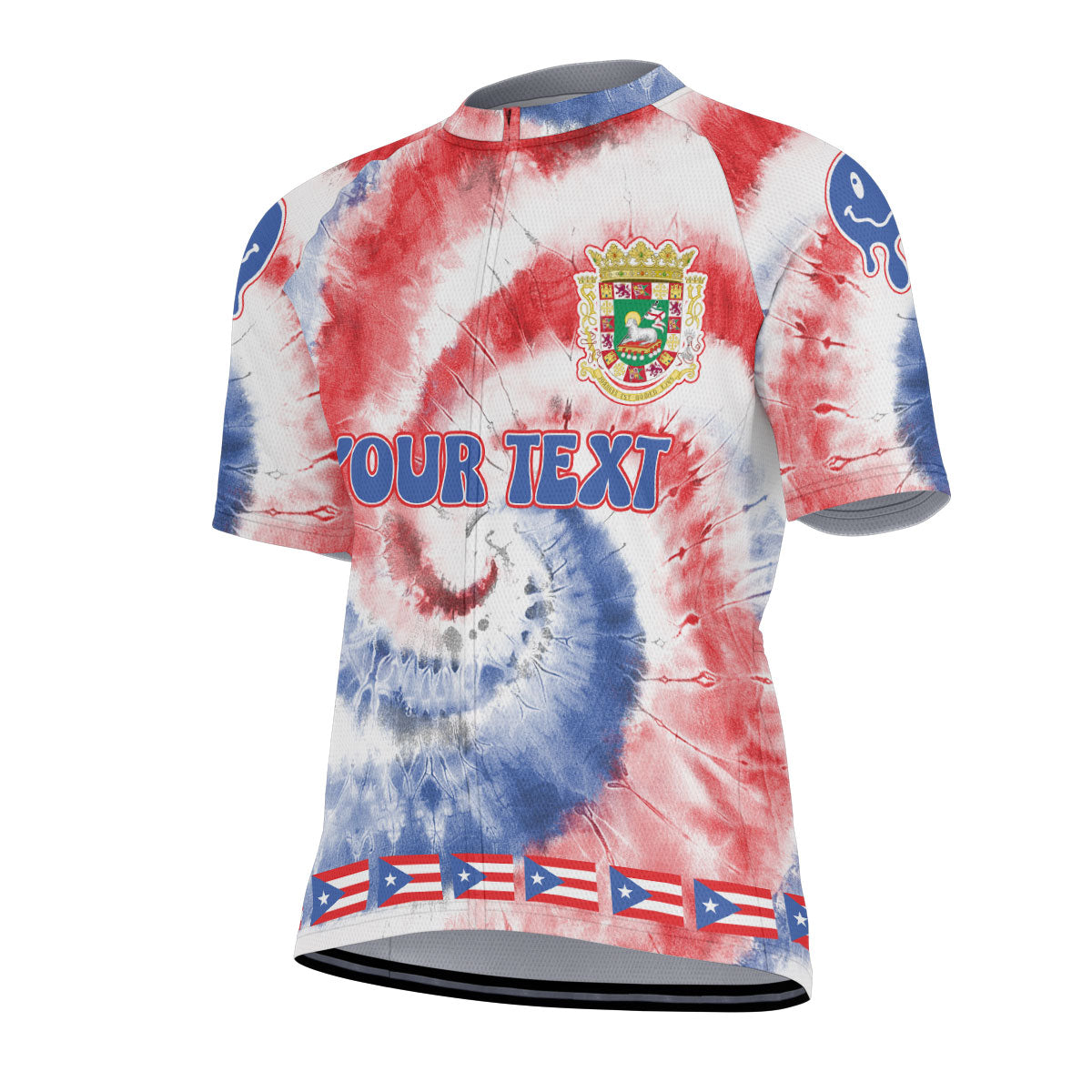 Puerto Rico Men Cycling Jersey Custom Tie Dye Style 2