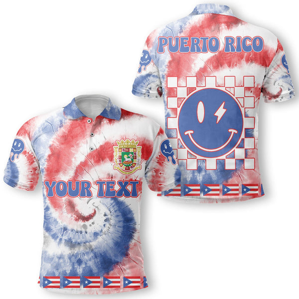 Puerto Rico Polo Shirt Custom Tie Dye Style 1