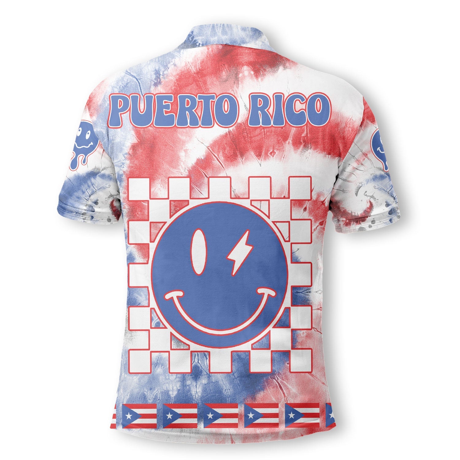 Puerto Rico Polo Shirt Custom Tie Dye Style 3