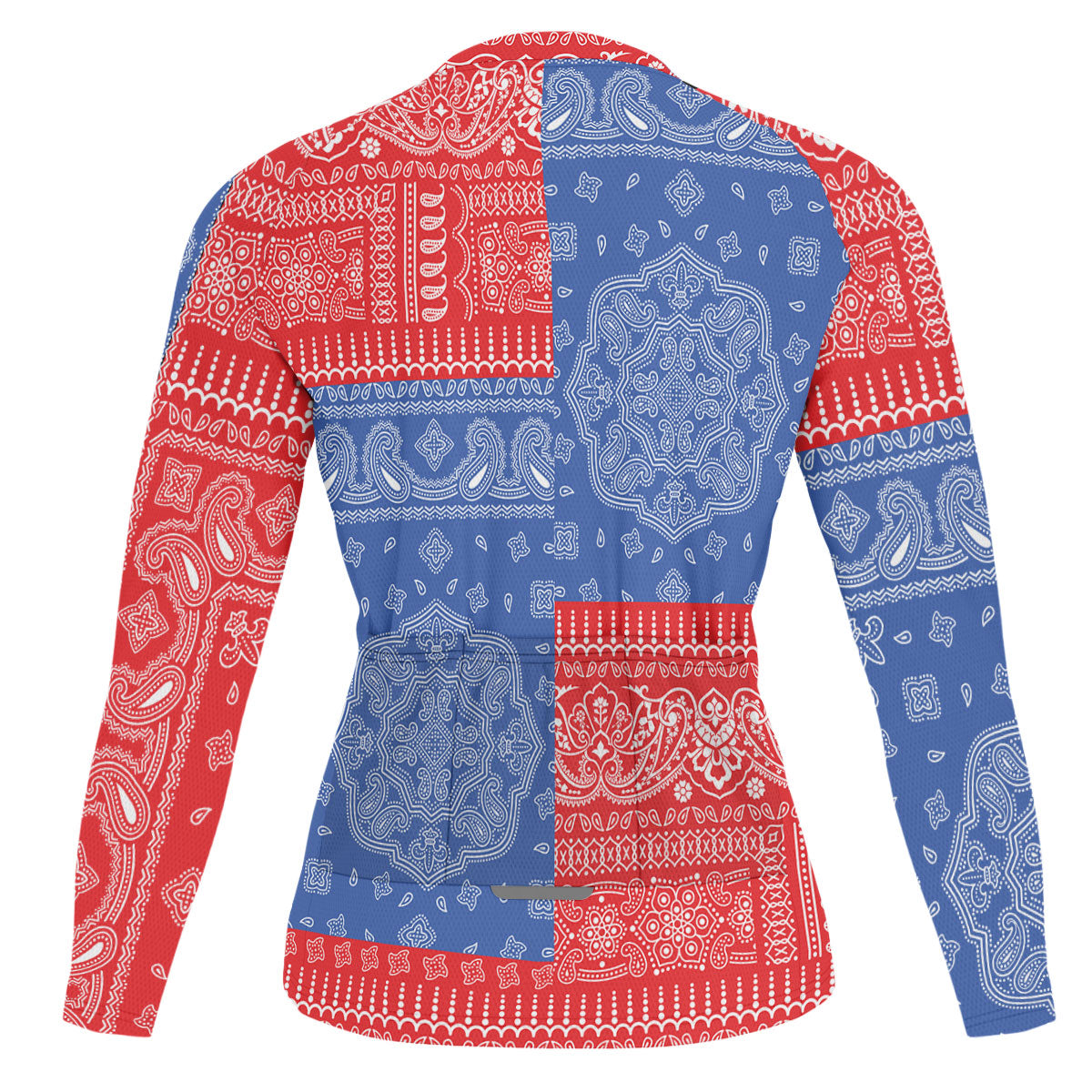 Puerto Rico Raglan Men Cycling Jersey Long Sleeve Flag And Paisley Basic Style 2