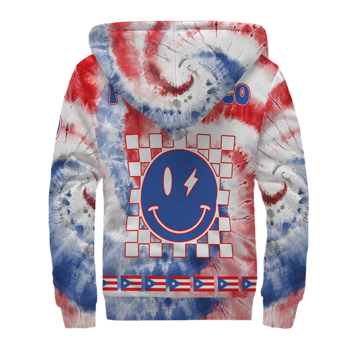 Puerto Rico Sherpa Hoodie Custom Tie Dye Style 2