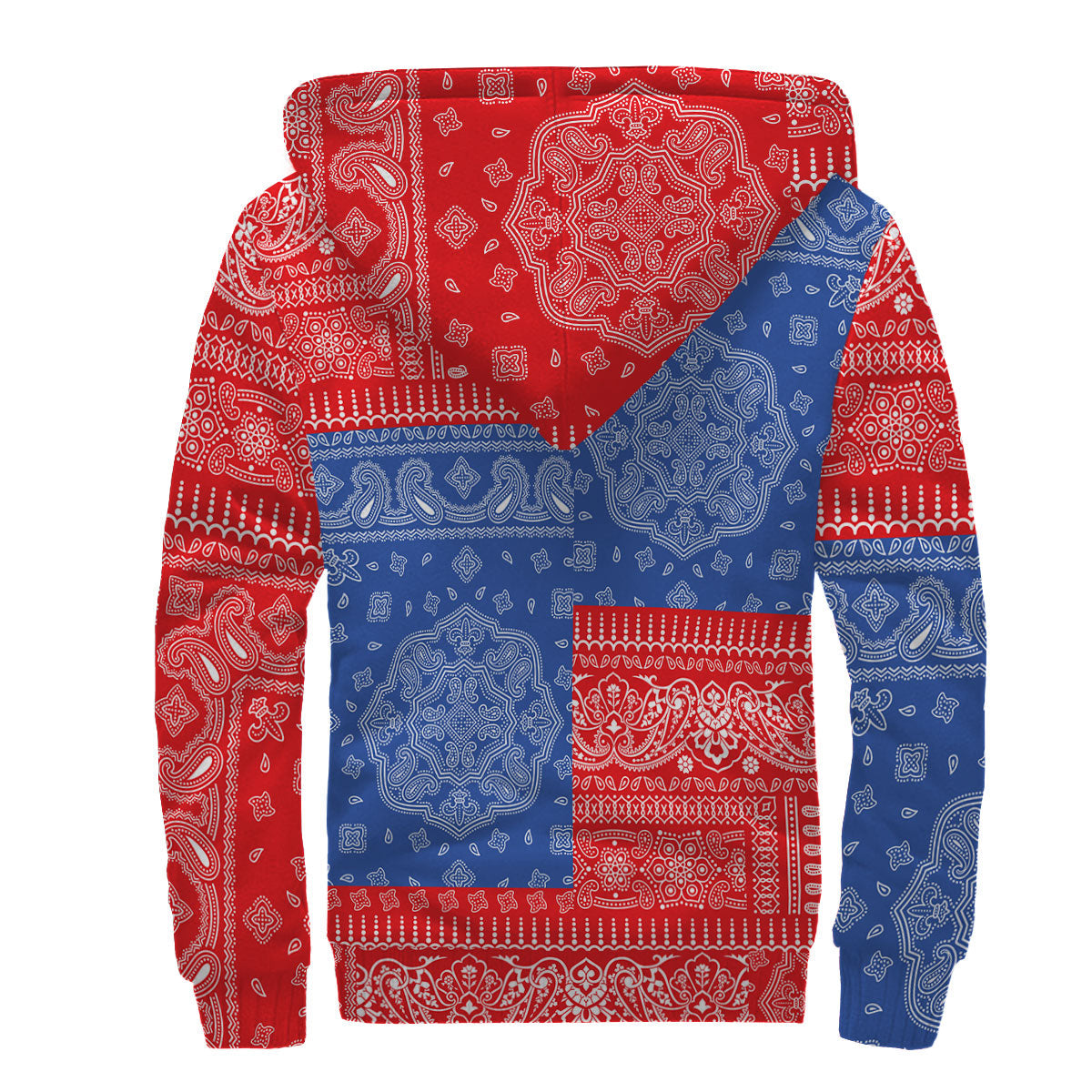 Puerto Rico Sherpa Hoodie Flag And Paisley Basic Style 2