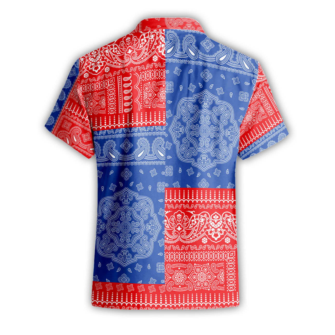 Puerto Rico Short Sleeve Shirt Flag And Paisley Basic Style 3