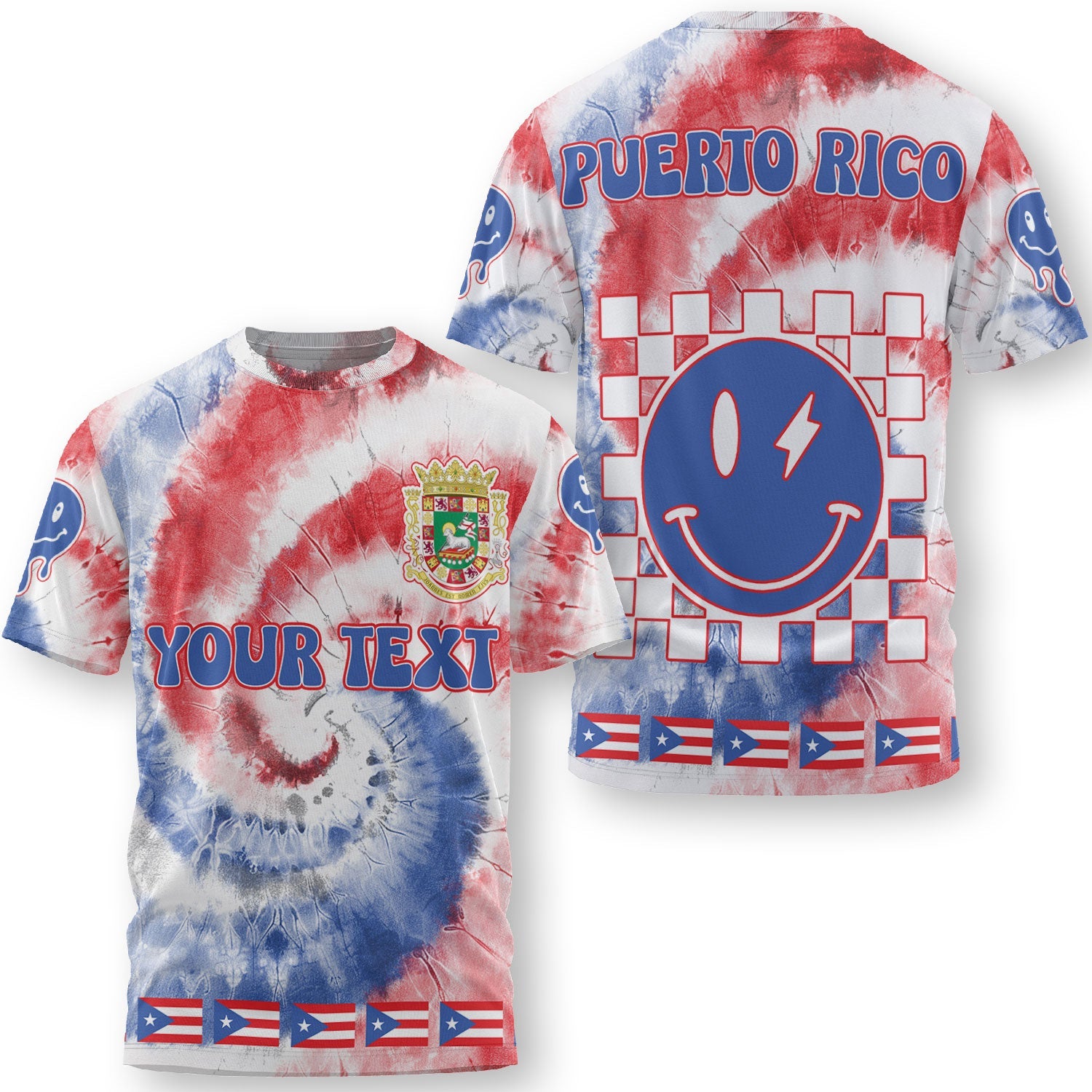 Puerto Rico T Shirt Custom Tie Dye Style 3