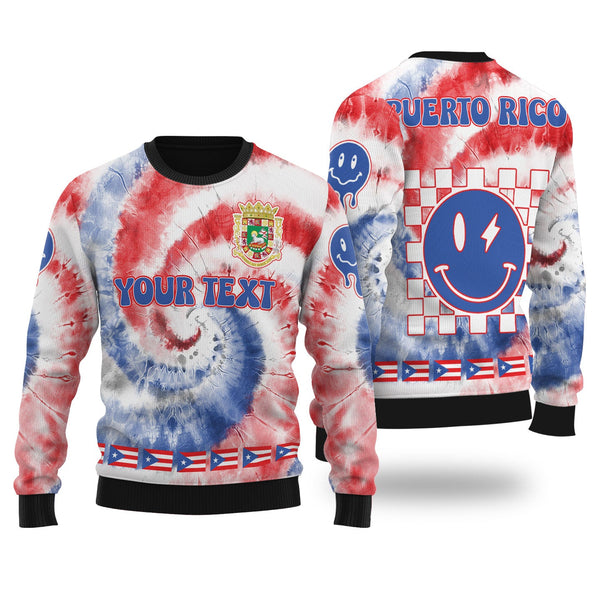 Puerto Rico Ugly Sweater Custom Tie Dye Style 1