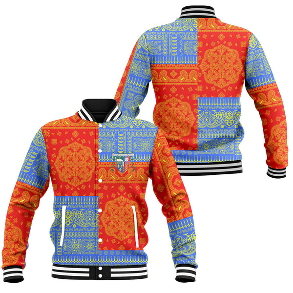 Reunion Baseball Jacket Flag And Paisley Basic Style 1