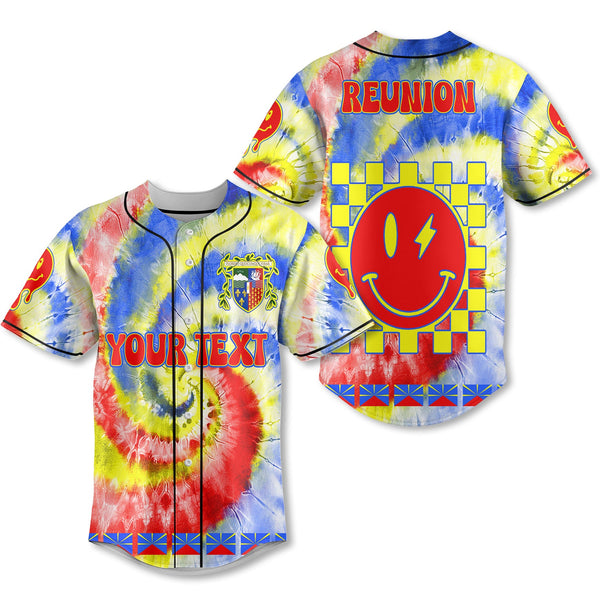 Reunion Baseball Jersey Custom Tie Dye Style 1