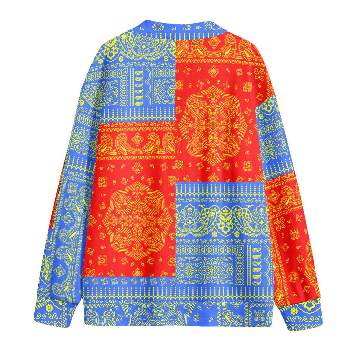 Reunion Fleece Cardigan Flag And Paisley Basic Style 2