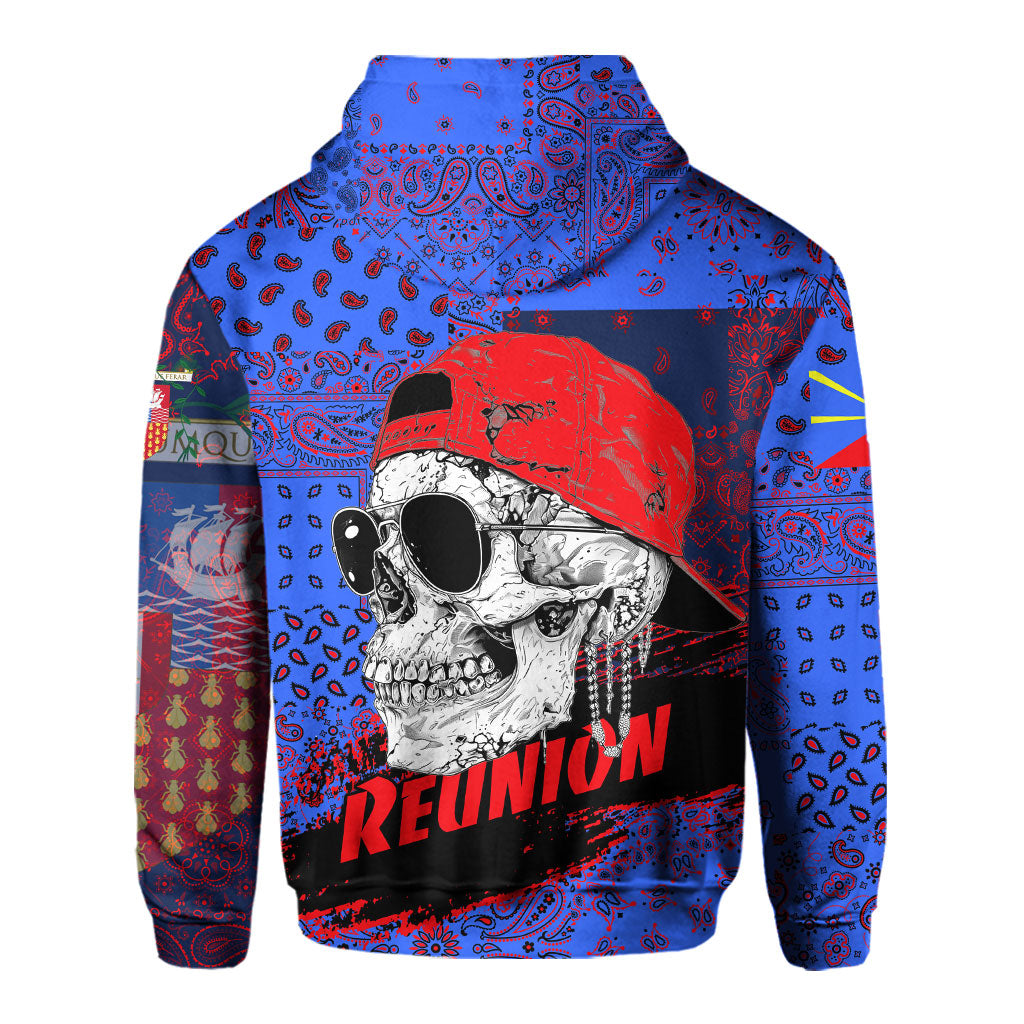 Reunion Hoodie Paisley Flag And Skull Style 3