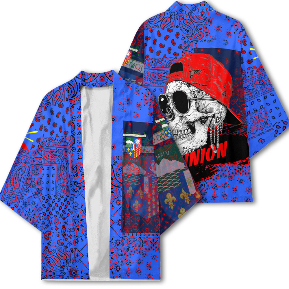 Reunion Kimono Paisley Flag And Skull Style 2