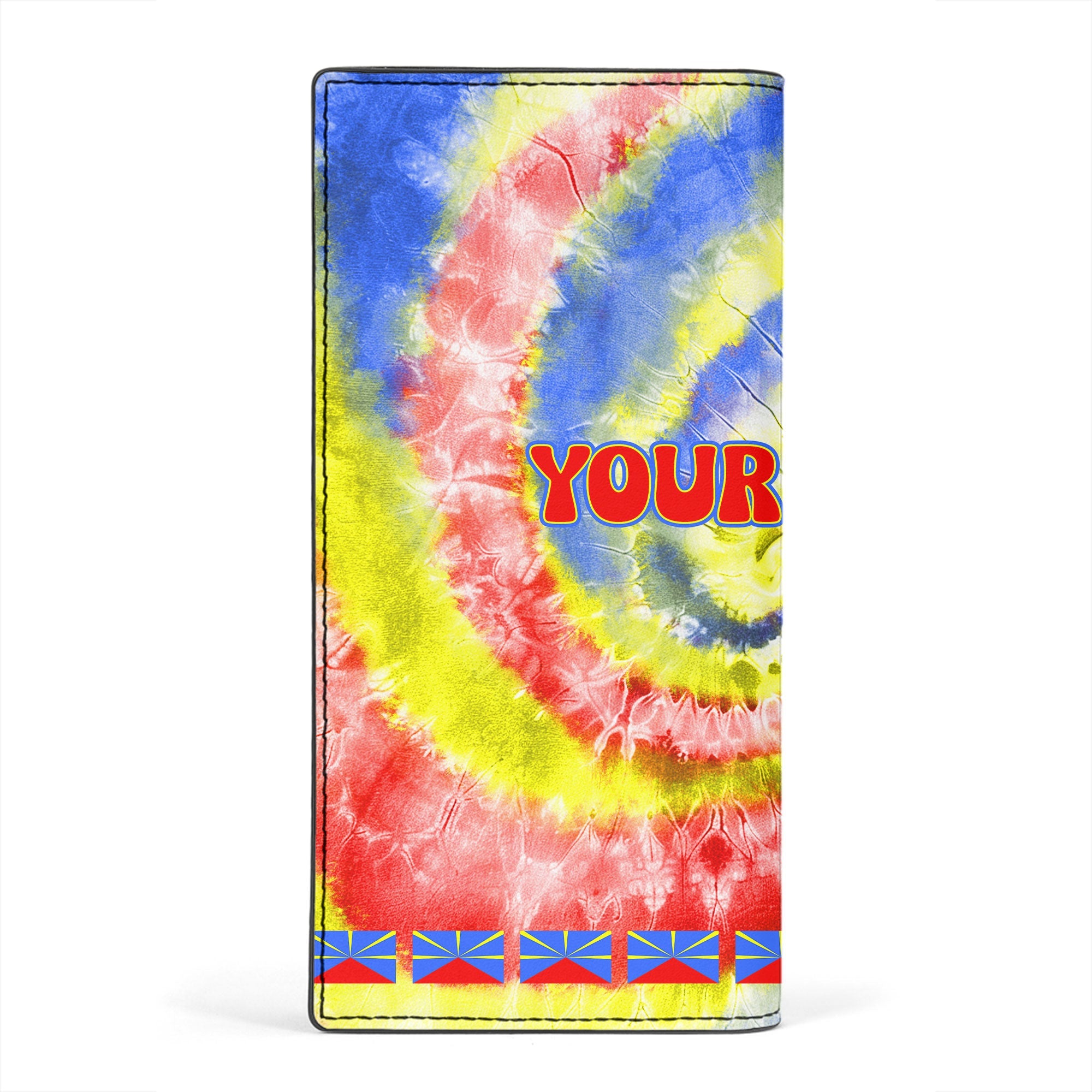 Reunion Leather Wallet Custom Tie Dye Style 2