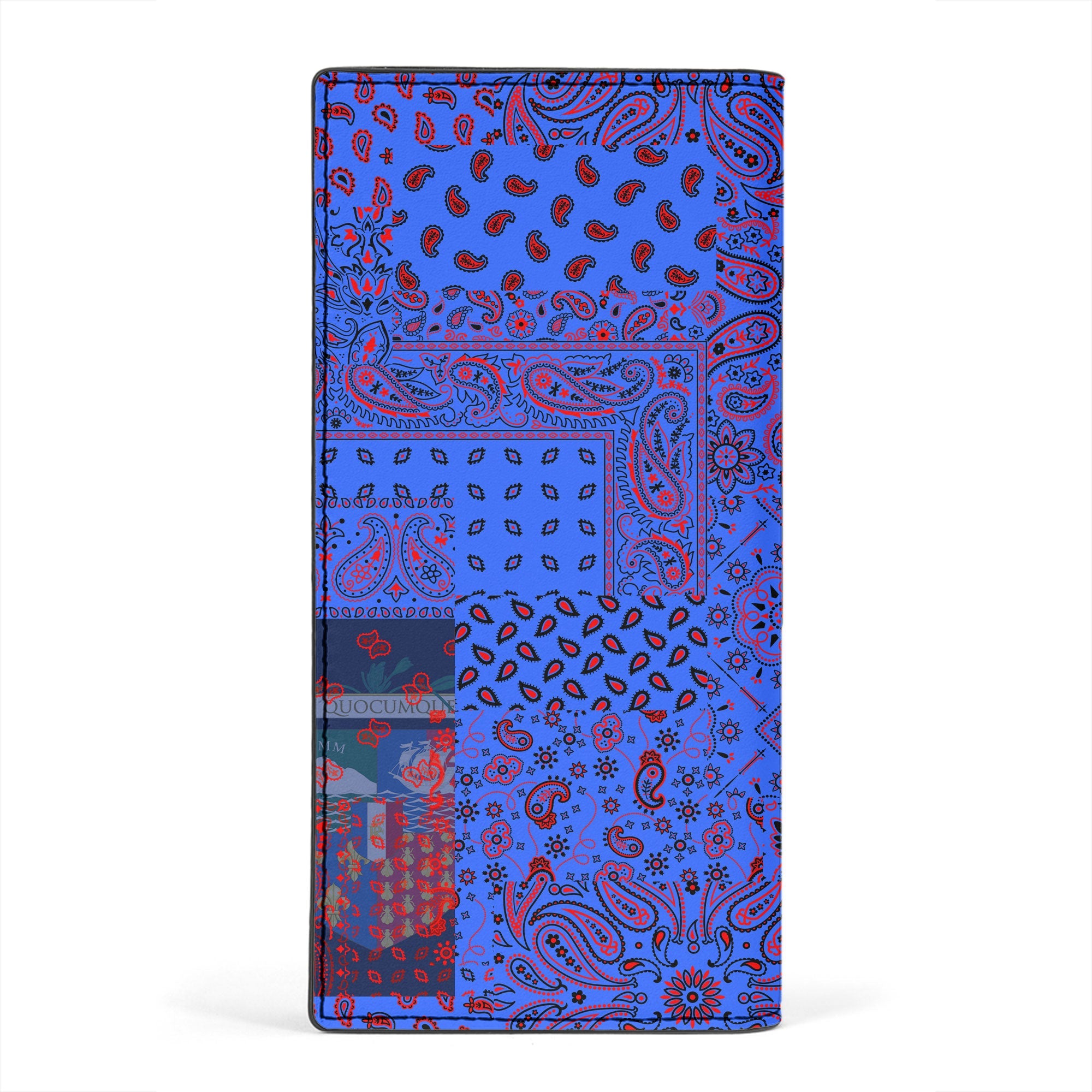 Reunion Leather Wallet Paisley Flag And Skull Style 2