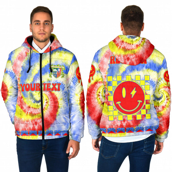 Reunion Men Hooded Padded Jacket Custom Tie Dye Style 1