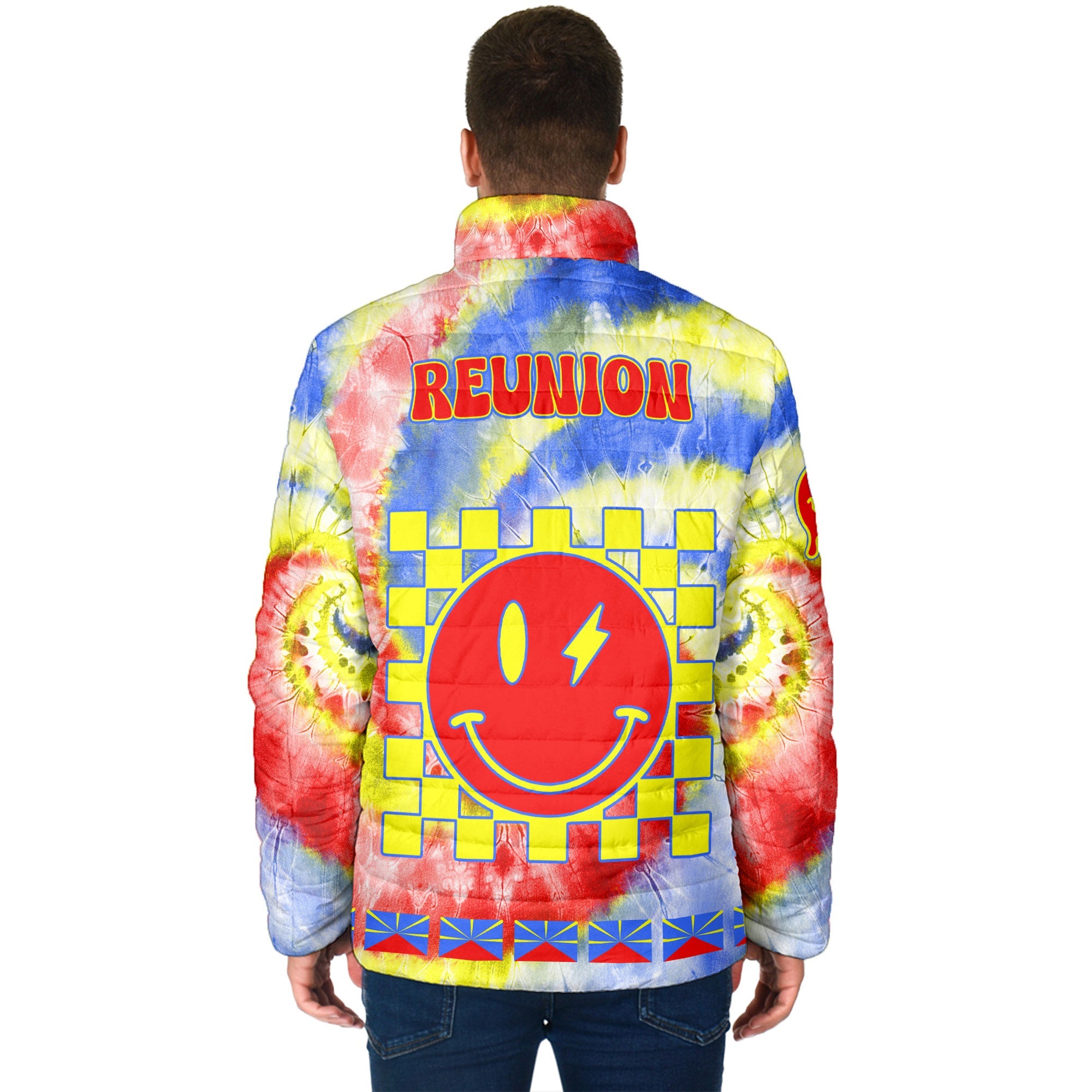 Reunion Men Padded Jacket Custom Tie Dye Style 2