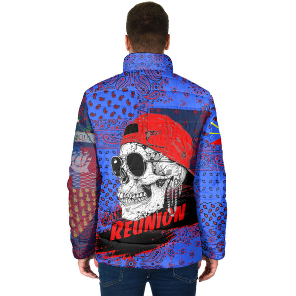 Reunion Men Padded Jacket Paisley Flag And Skull Style 2