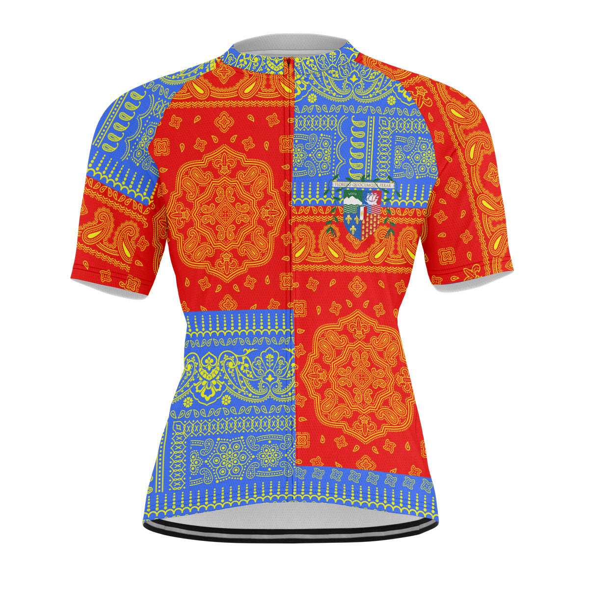 Reunion Men Cycling Jersey Flag And Paisley Basic Style 1