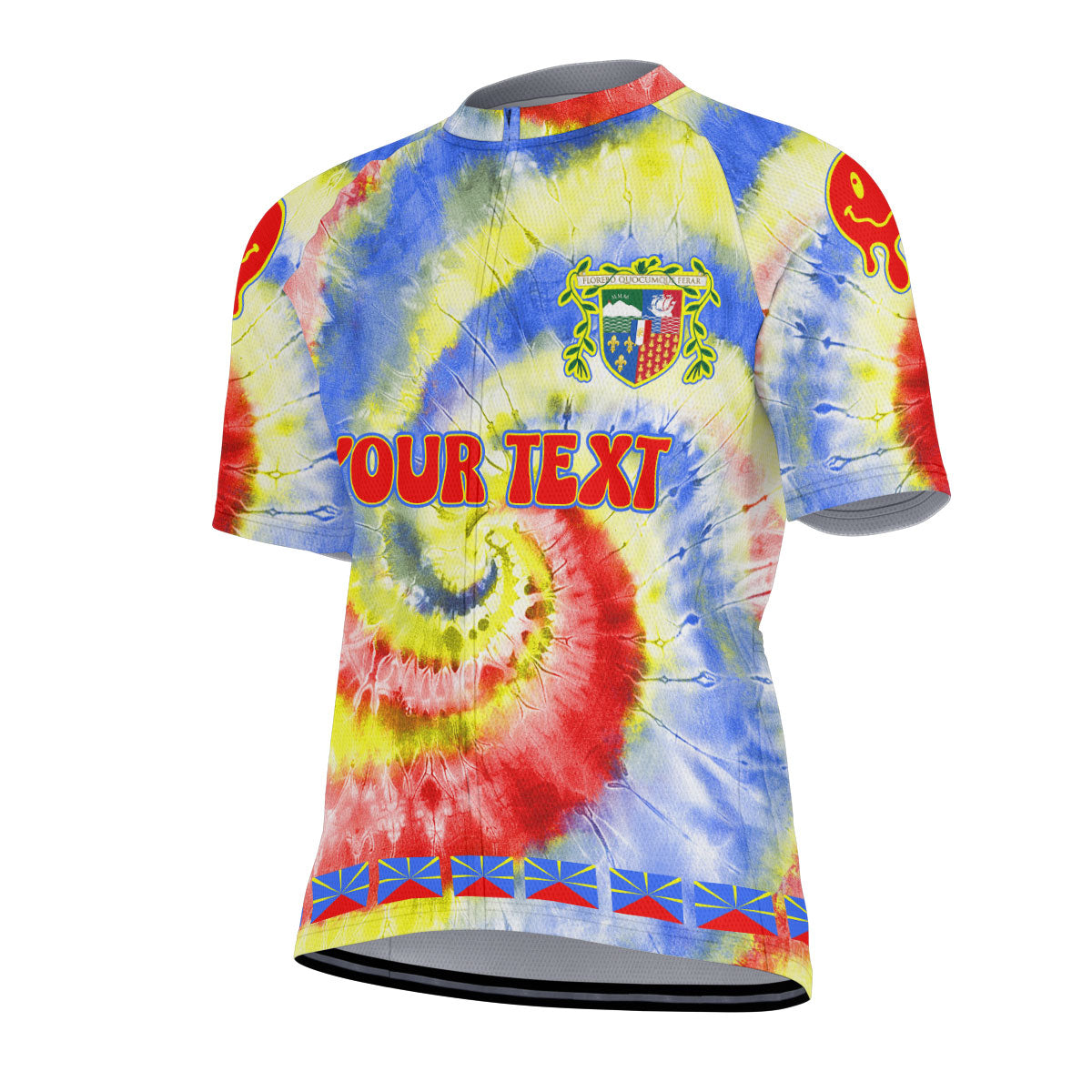 Reunion Men Cycling Jersey Custom Tie Dye Style 3