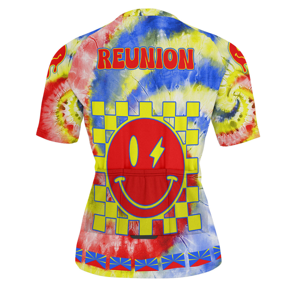 Reunion Men Cycling Jersey Custom Tie Dye Style 4