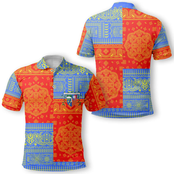 Reunion Polo Shirt Flag And Paisley Basic Style 1