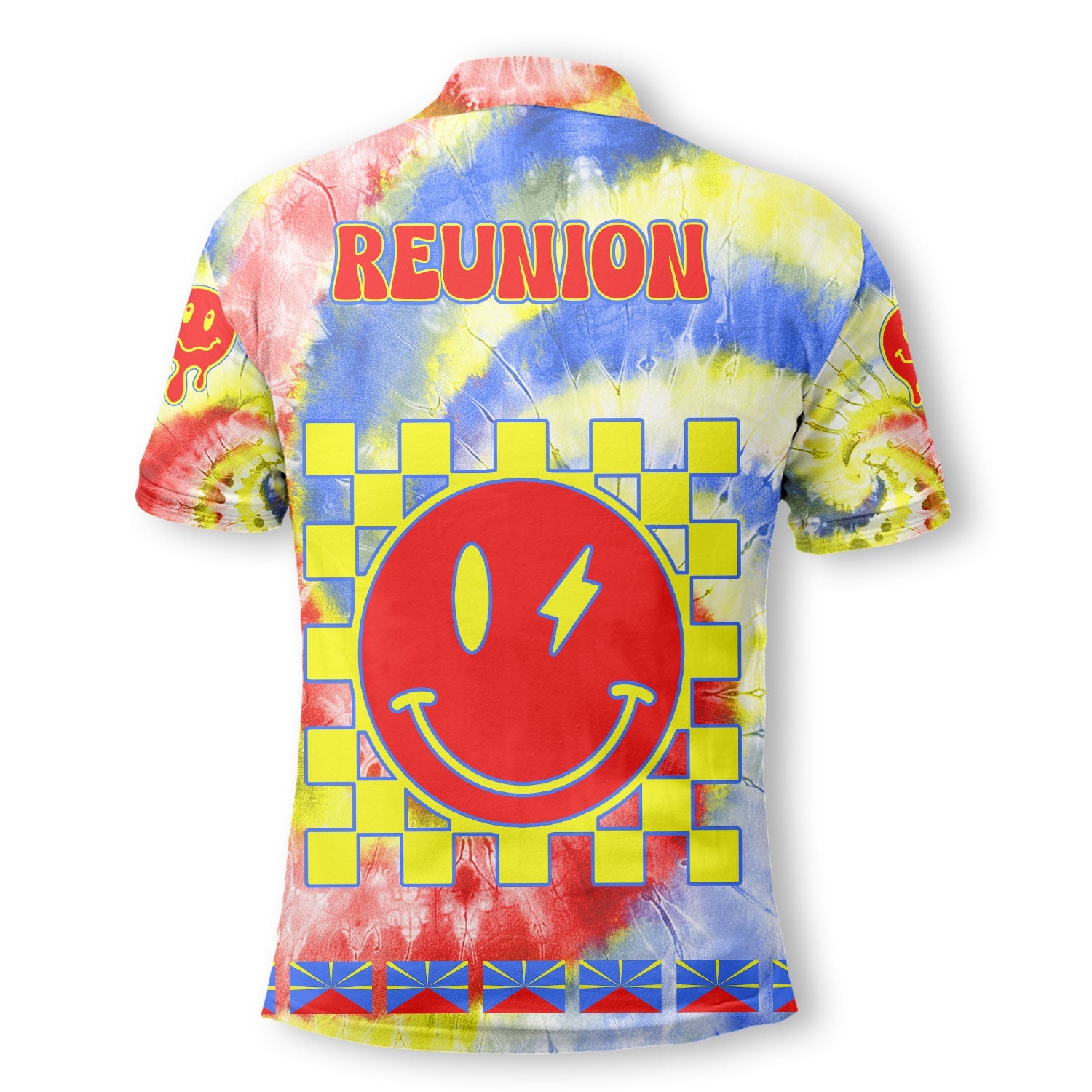 Reunion Polo Shirt Custom Tie Dye Style 3