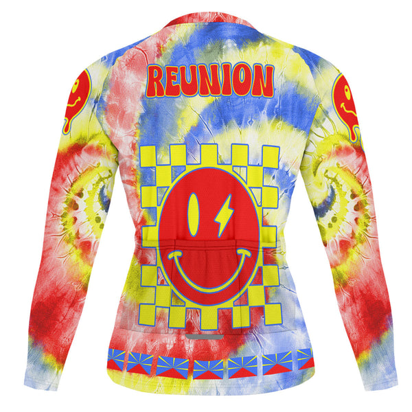 Reunion Raglan Men Cycling Jersey Long Sleeve Custom Tie Dye Style 1