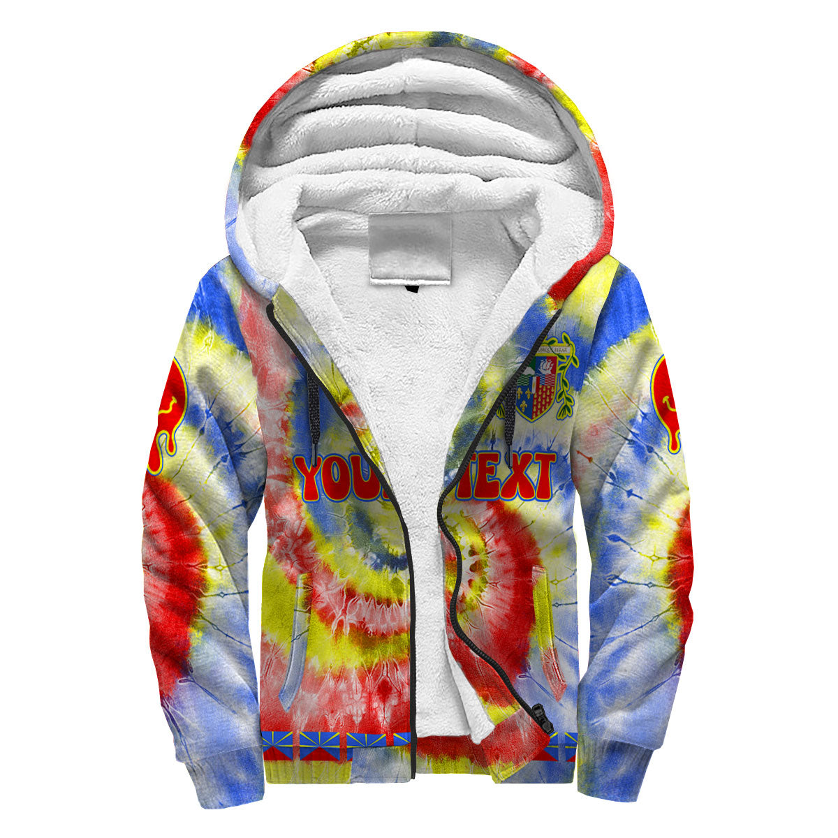 Reunion Sherpa Hoodie Custom Tie Dye Style 3