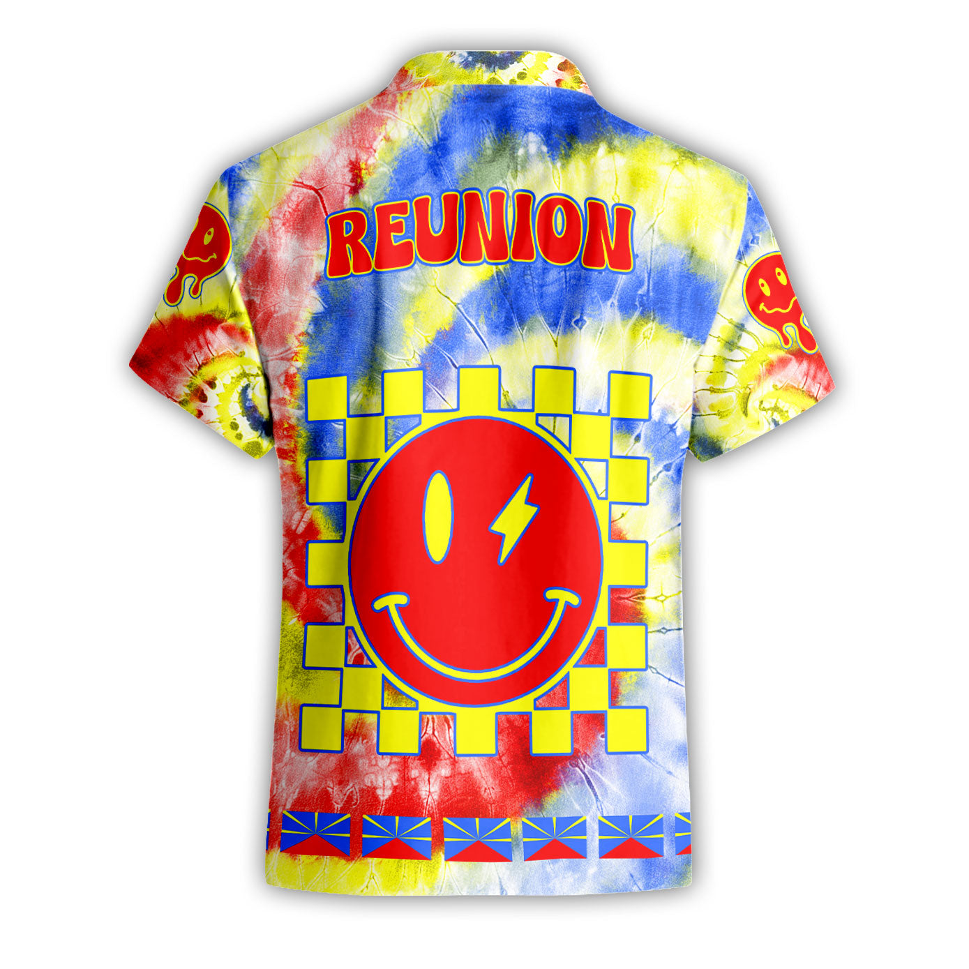 Reunion Short Sleeve Shirt Custom Tie Dye Style 2