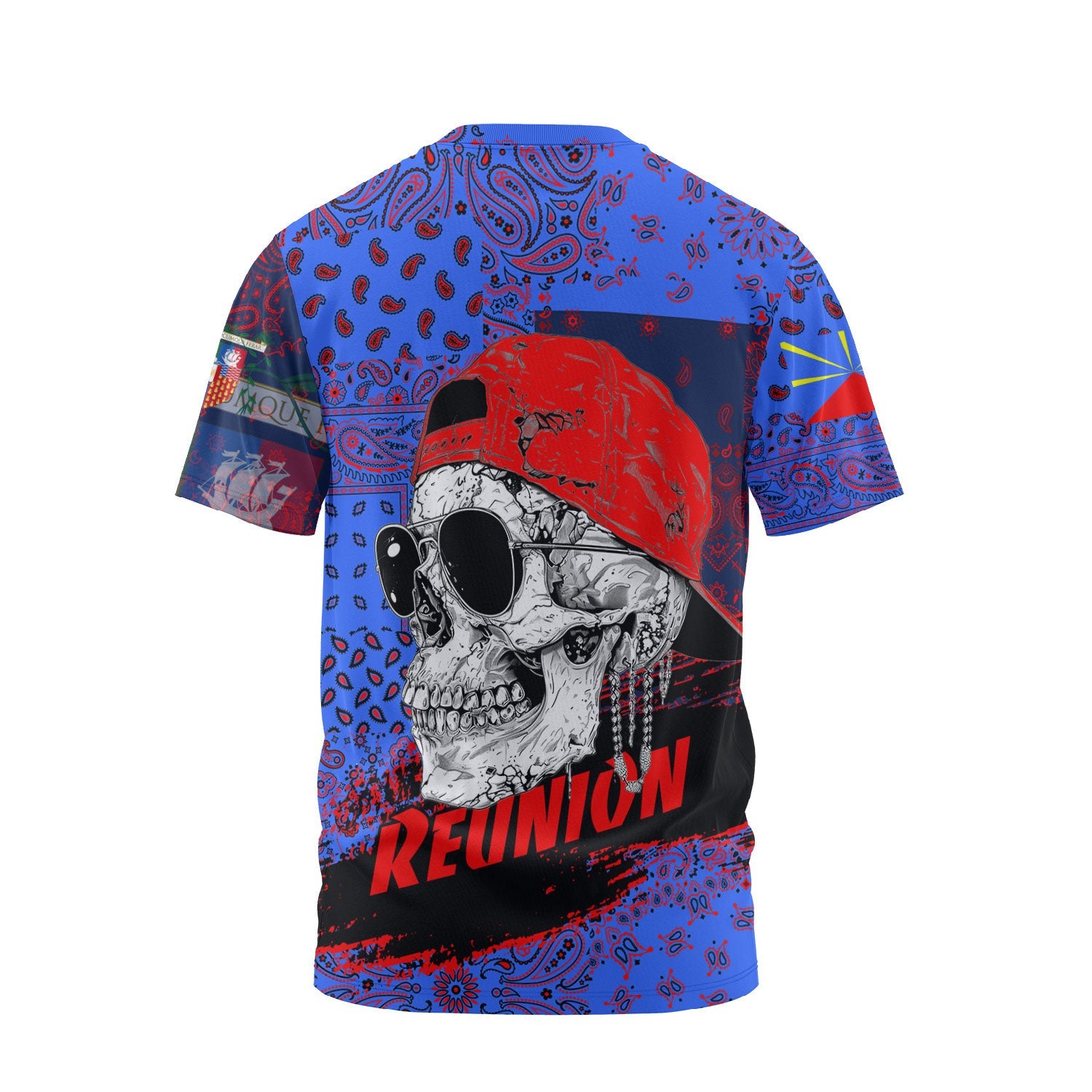 Reunion T Shirt Paisley Flag And Skull Style 2