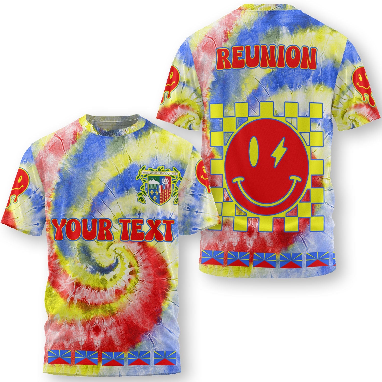 Reunion T Shirt Custom Tie Dye Style 3