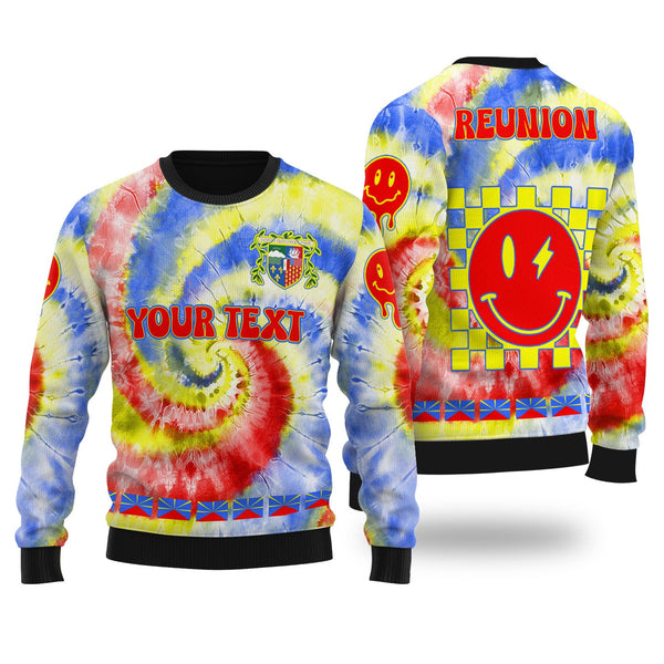 Reunion Ugly Sweater Custom Tie Dye Style 1