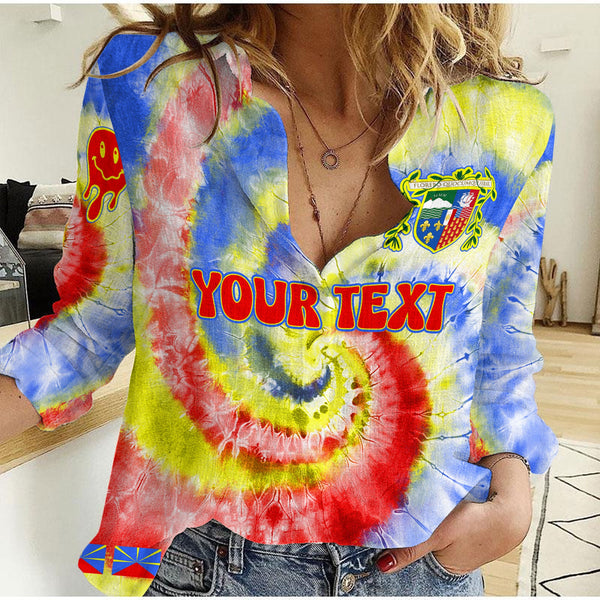 Reunion Women Casual Shirt Custom Tie Dye Style 1