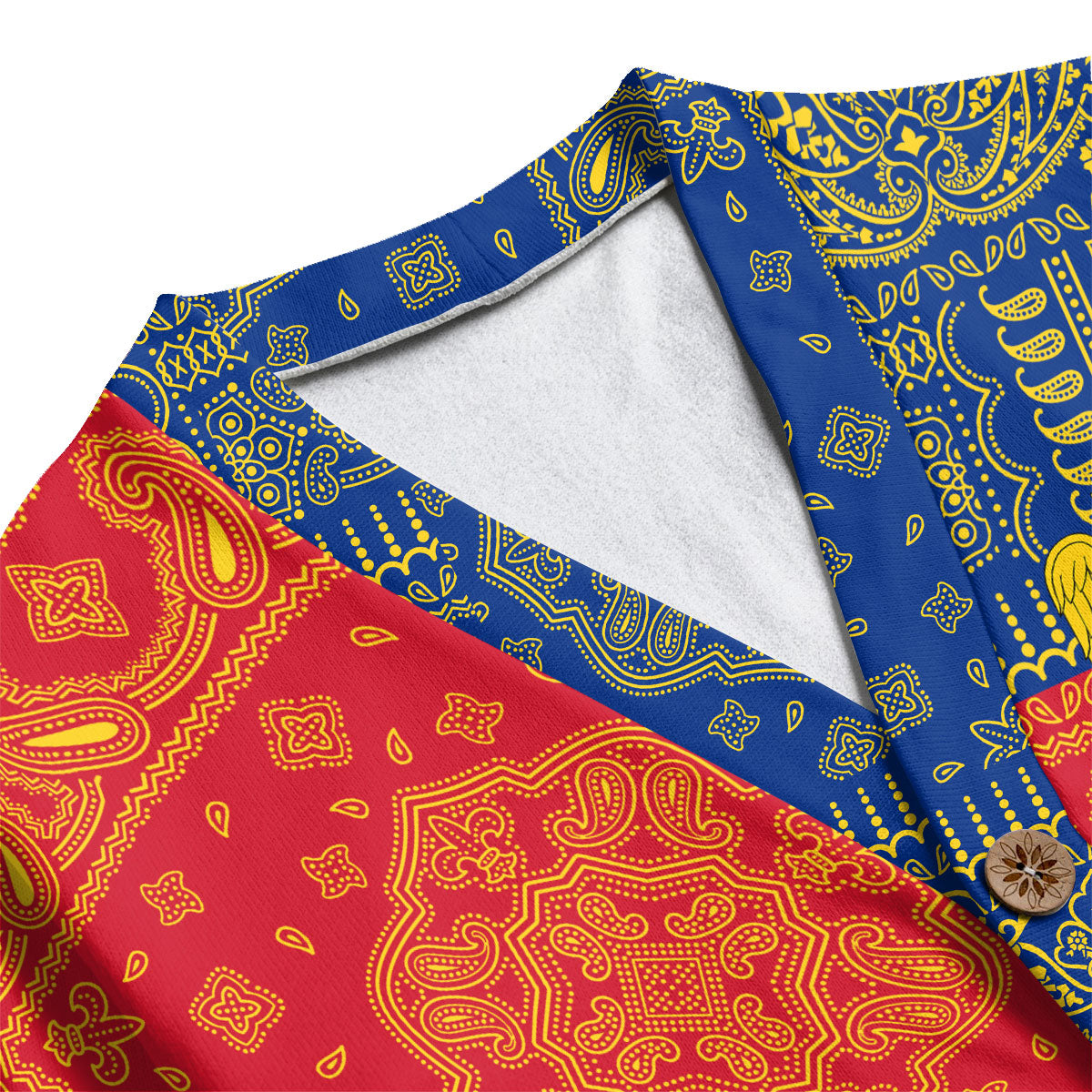 Romania Fleece Cardigan Flag And Paisley Basic Style 4