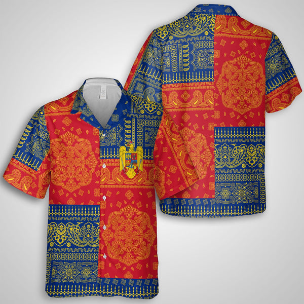 Romania Hawaiian Shirt Flag And Paisley Basic Style 1