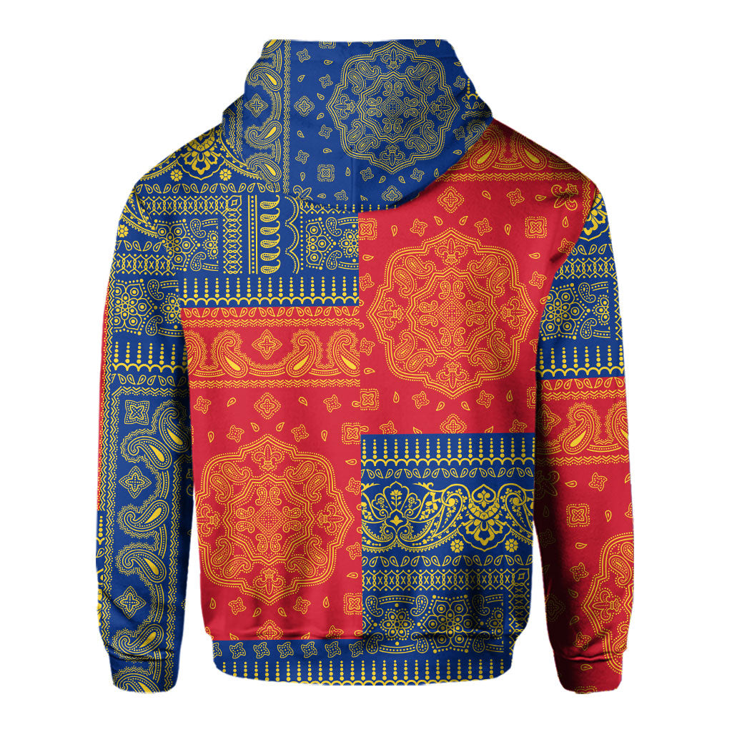 Romania Hoodie Flag And Paisley Basic Style 3