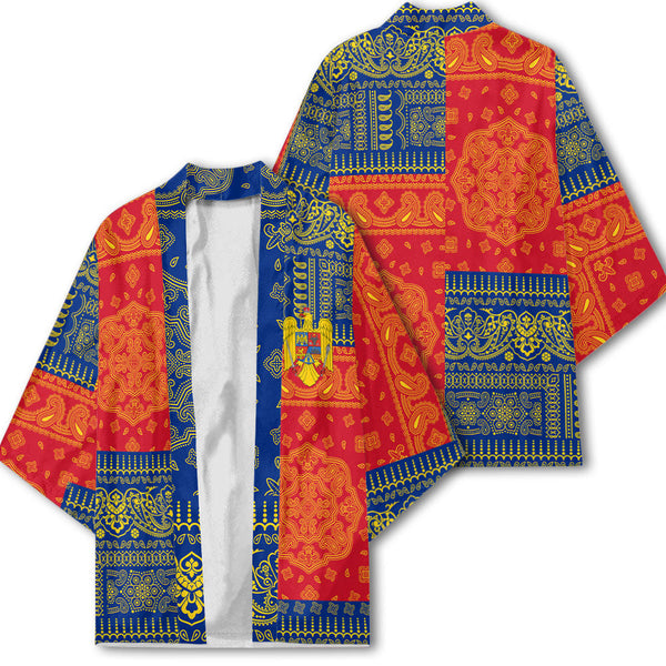 Romania Kimono Flag And Paisley Basic Style 1