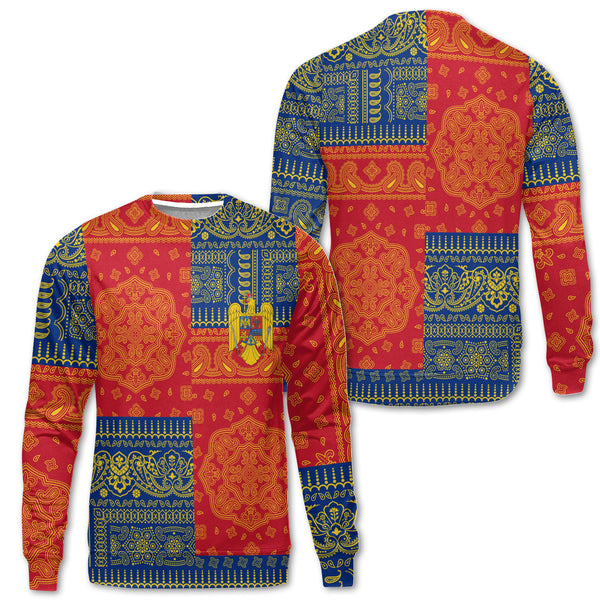 Romania Sweatshirt Flag And Paisley Basic Style 1