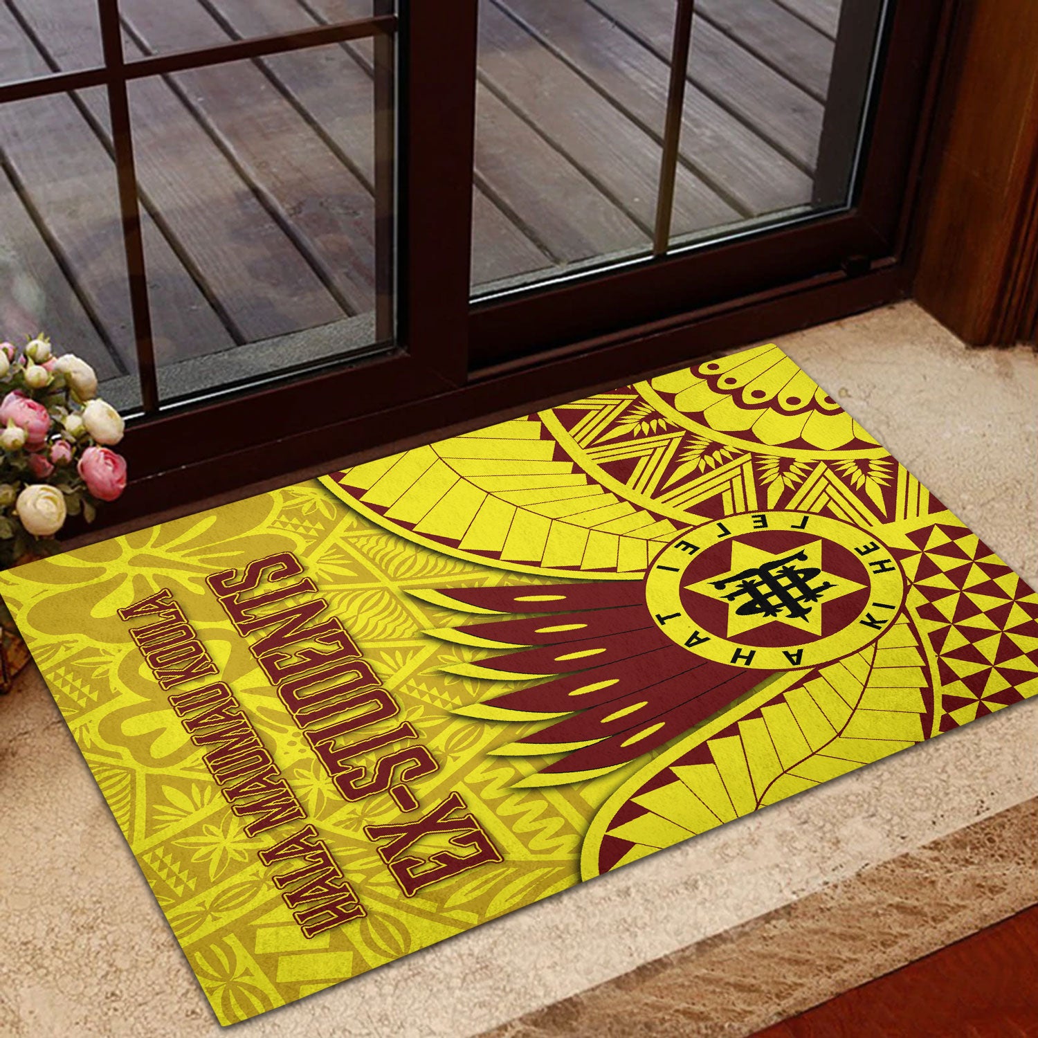 Tonga High School Door Mat Tonga Golden Style