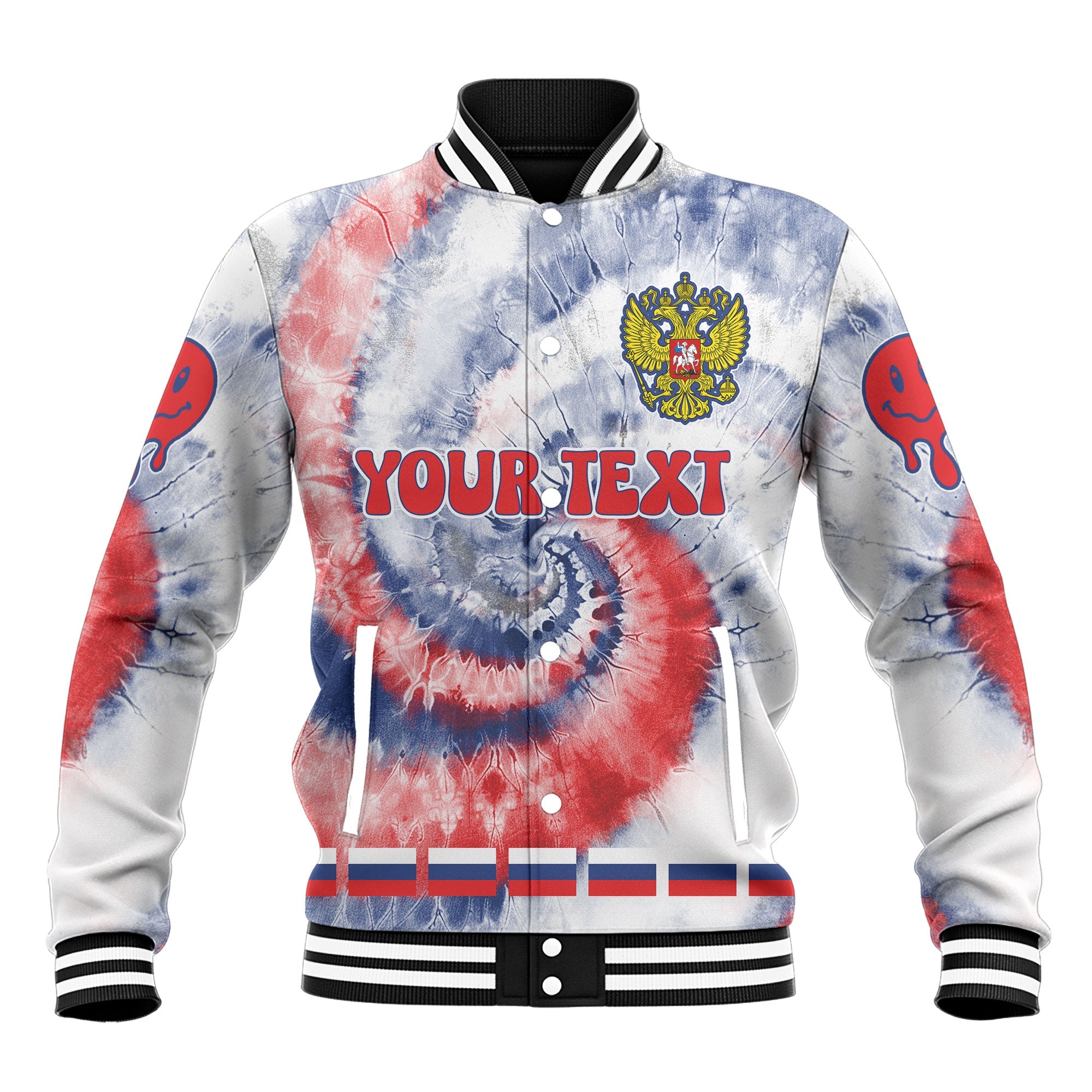 Russia Baseball Jacket Custom Tie Dye Style 2