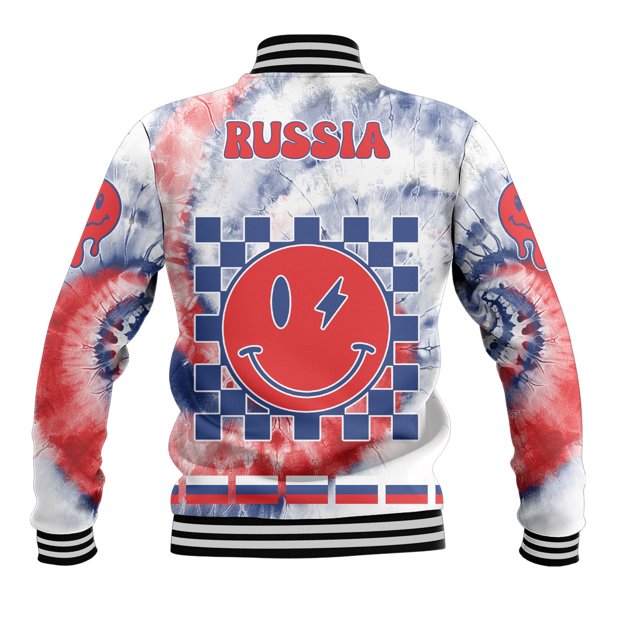 Russia Baseball Jacket Custom Tie Dye Style 3