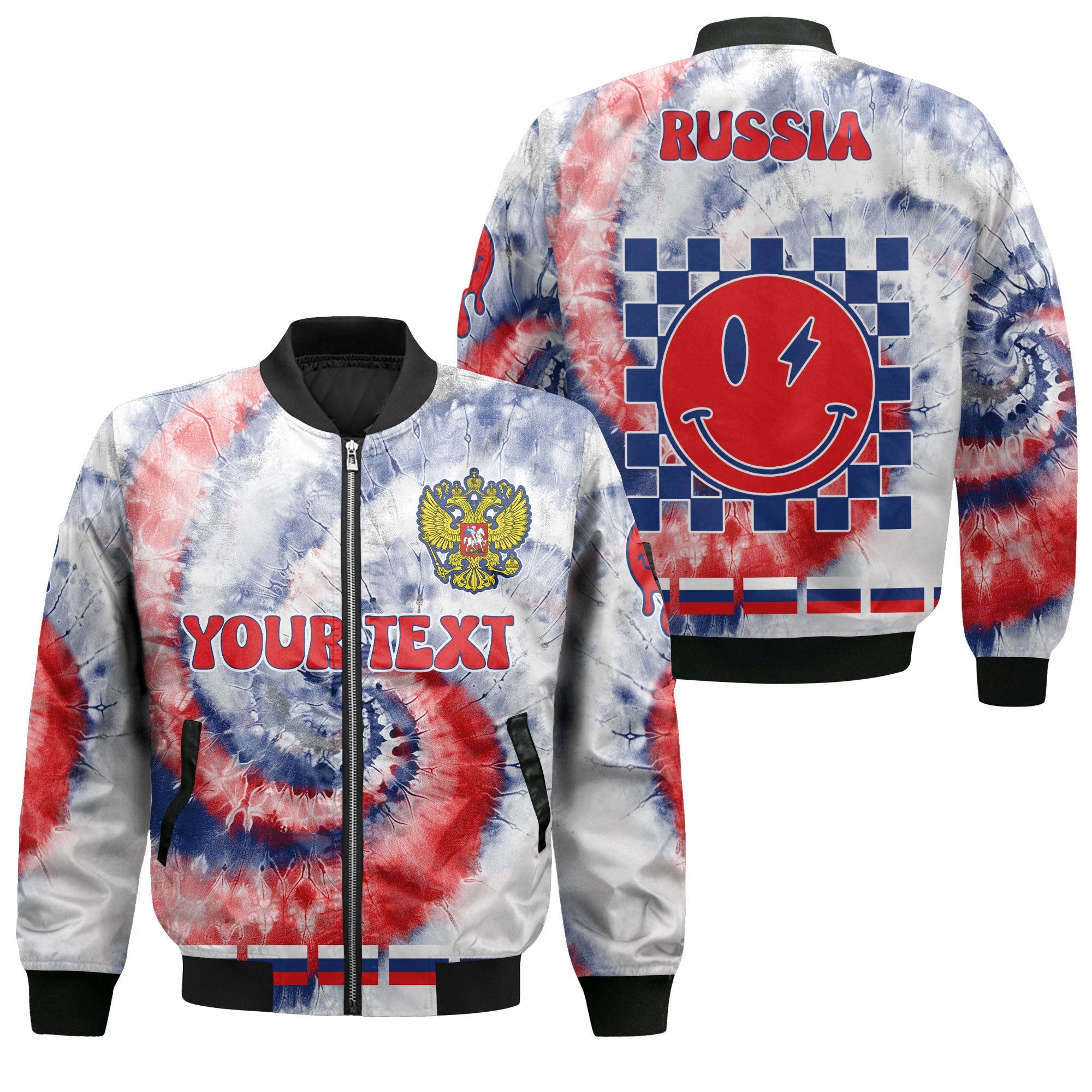 Russia Bomber Jacket Custom Tie Dye Style 1